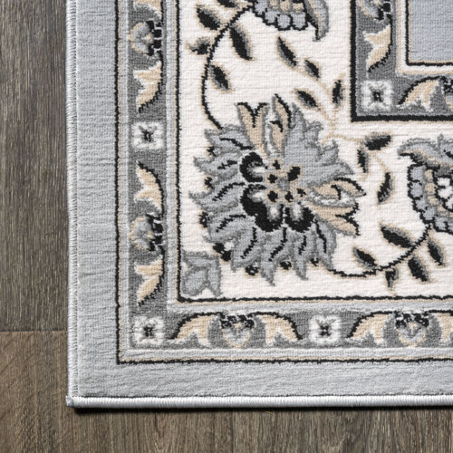 Charlton Home® Yeghivart Performance Light Gray/Cream Rug & Reviews Wayfair